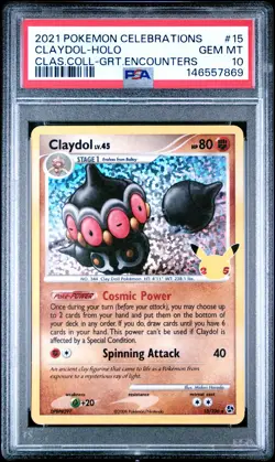 CLAYDOL HOLO 15 Celebrations Classic Collection Pokemon PSA 10 - Image 1