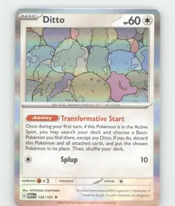 DITTO 132/165 RARE 151 POKEMON HOLO NEAR MINT - Image 2