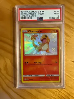 CHARMANDER HOLO SV6/SV94 Hidden Fates Pokemon PSA 9 - Image 1