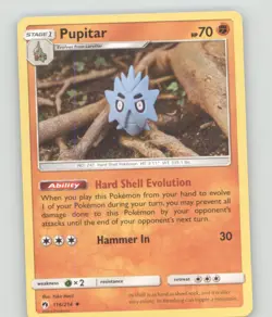 PUPITAR 116/214 UNCOMMON LOST THUNDER POKEMON LIGHTLY PLAYED - Image 2