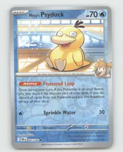 MISTY'S PSYDUCK 045/182 UNCOMMON DESTINED RIVALS POKEMON REVERSE HOLO NEAR MINT - Image 2