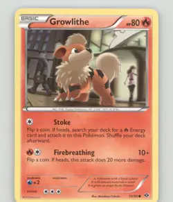 GROWLITHE 10/99 COMMON NEXT DESTINIES POKEMON LIGHTLY PLAYED - Image 2