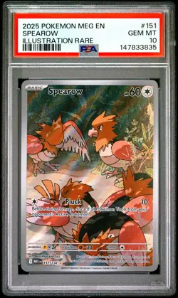 SPEAROW 151/132 Illustration Rare Meg En-mega Evolution Pokemon PSA 10 - Image 1