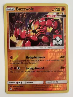 Buzzwole 77/131 Pokemon TCG SM Forbidden Light League Promo LP - Image 1