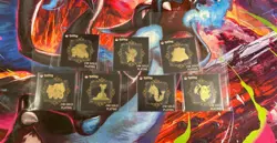 Pokemon Striking Popping Candy 24k Gold Plated Sticker Lot (7) - Image 1