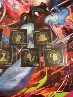 Pokemon Striking Popping Candy 24k Gold Plated Sticker Lot (7) - Image 3