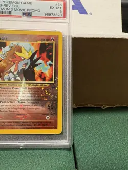 2001 Pokemon Game Entei Reverse Foil Pokemon 3 Movie Promo #34 PSA 6 EX-MT - Image 4