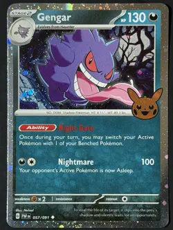 Gengar (Cosmos Holo) 057/091 Holo Trick or Trade BOOster 2024 Pokemon NM - Image 1
