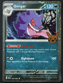 Gengar (Cosmos Holo) 057/091 Holo Trick or Trade BOOster 2024 Pokemon NM - Image 3