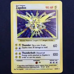 Zapdos 16/102 Base Set Holo Rare WOTC 1999 Pokemon Card LP-/MP+ - Image 1
