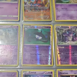 Pokemon TCG Holo Card Lot - Lampent, Snorlax V, Charizard GX, Mewtwo, Pikachu EX - Image 1