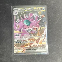 Pokemon Team Rocket's Nidoking EX Holo 233/182 Sv10 330 HP Stage 2 Rare - Image 1