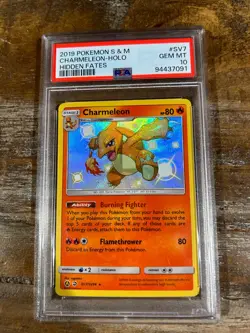 POKEMON 2019 Sun Moon Hidden Fates CHARMELEON Holo Shiny #SV7 PSA 10 Gem Mint - Image 1