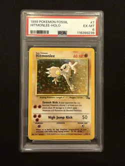 Pokemon Hitmonlee Fossil Holo 7/62 PSA 6 - Image 1