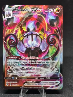 Pokemon TCG Chandelure VMax 040/264 Ultra Rare Fusion Strike Holo NM - Image 1