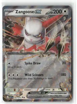 Zangoose ex 167/217 Holo Ascended Heroes Pokemon Double Rare Holo Near Mint - Image 1