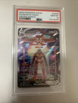 Deoxys Vmax FA 2023 Pokemon SWSH Crown Zenith GG45/GG70 Full Art PSA 10 GEM MINT - Image 1