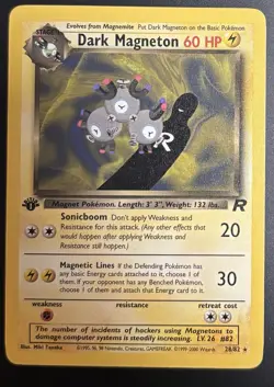 Pokemon 1st Edition Dark Magneton Team Rocket 28/82 Rare Card TCG non-holo - Image 1