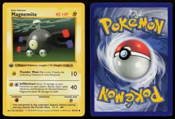 Magnemite 53/102 1st Edition Common Base Set Shadowless Pokemon English HP - Image 3