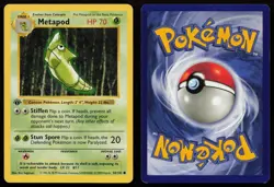 Metapod 54/102 1st Edition Common Base Set Shadowless Pokemon English LP - Image 3