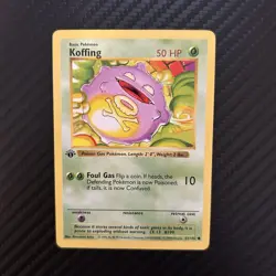 Koffing 51/102 1st Edition Base Set 1999 Pokemon Common LP - Image 1
