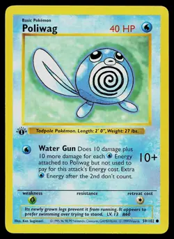 Pokemon Card - Poliwag 1st Edition Base Set Shadowless 59/102 - Image 1