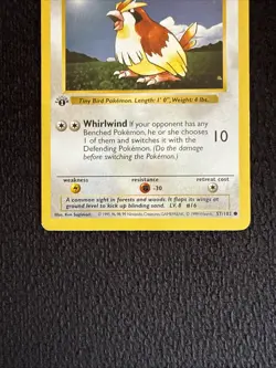Pokemon Card - Pidgey Base Set (Shadowless) 57/102 1st Edition - Image 3