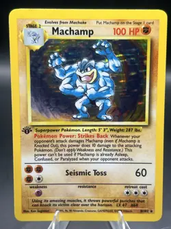 1999 Pokemon TCG Machamp Holo 1st Edition #8/102 - Image 1