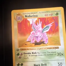 Pokemon TCG Nidorino 037/102 1st Edition Shadowless Base Set Uncommon Vintage - Image 3