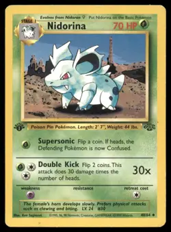 Nidorina 40/64 Uncommon Jungle Pokemon 1st Edition Heavily Played - Image 1