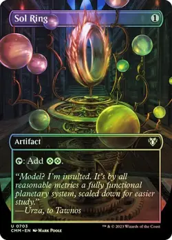 NM Borderless Foil Sol Ring, MTG, Commander Masters, Magic the Gathering, 703 - Image 1