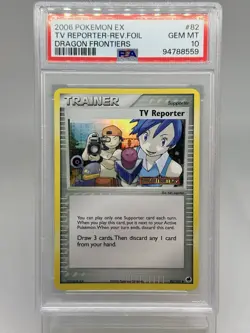 2006 Pokemon EX Dragon Frontiers TV Reporter Reverse Holo #82 PSA 10 Gem Pop 12 - Image 1