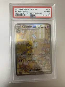 Alakazam EX 2023 Pokemon MEW EN SIR Special Rare 201/165 PSA 8 NM-MT MINT - Image 1