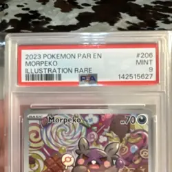 Pokemon Morpeko 206/182 SV04 Paradox Rift Illustration Rare Holo PSA 9 70 HP EN - Image 4