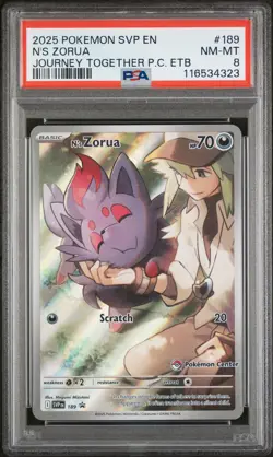 N's Zorua 189/159 Journey Together Pokemon Center Promo Pokemon PSA 8 New Cert - Image 3