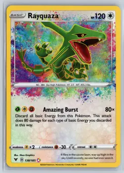 Rayquaza Pokemon TCG Vivid Voltage Amazing Rare 138/185 Pokemon NM Holo - Image 1