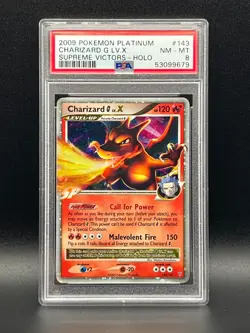 2009 Pokemon Platinum Supreme Victors-CHARIZARD G LV.X 143 ULTRA RARE HOLO PSA 8 - Image 2