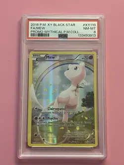 Pokemon TCG Mew XY110 XY Black Star Promo Full Art Holo PSA 8 - Image 1