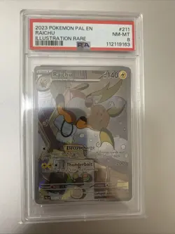 Raichu 2023 Pokemon PAL EN Illustration Rare 211/193 PSA 8 NM-MT MINT - Image 1