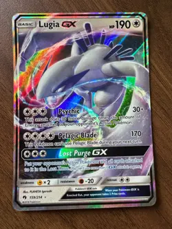 Pokemon TCG Lugia GX 159/214 Sm-Lost Thunder Holo NM - Image 1