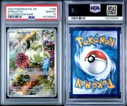 PSA 10 GEM MINT Sprigatito Illustration Rare 196/193 Pokemon Paldea Evolved - Image 3
