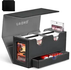 Card Deck Box for MTG, Double Storage Box with 2 Commander Display & 1 Dice Tray - Image 1