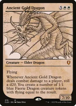NM Showcase Ancient Gold Dragon, MTG, Baldur's Gate, Magic, 376 - Image 1