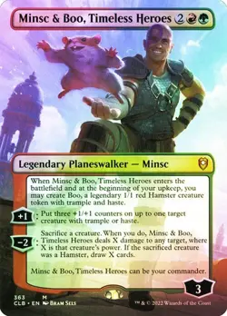 NM Borderless Foil Minsc & Boo, Timeless Hero, MTG, Baldur's Gate, Magic, 363 - Image 1