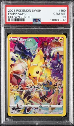 2023 POKEMON SWORD & SHIELD CROWN ZENITH #160 FULL ART/PIKACHU PSA 10 - Image 1