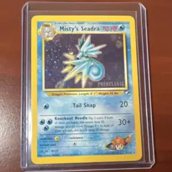 Pokemon Misty's Seadra Gym Heroes Prerelease Holo Rare Unlimited 9/132 English - Image 3