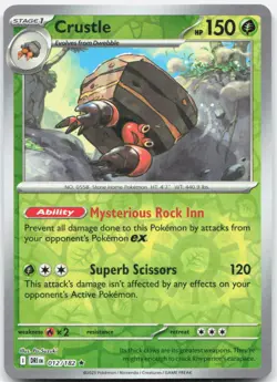 Crustle 012/182 Rare Destined Rivals Pokemon Reverse Holo Near Mint - Image 1
