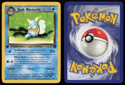 Dark Wartortle 46/82 1st Edition Uncommon Team Rocket Pokemon English HP - Image 3