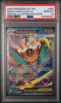 PSA 10 Mega Hawlucha ex 283/217 Pokemon TCG Me: Ascended Heroes Holo SIR - Image 1