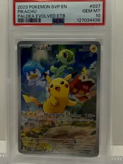 Pokemon TCG 2023 Pikachu SV: Scarlet & Violet Promo 027 Holo PSA 10 - Image 1